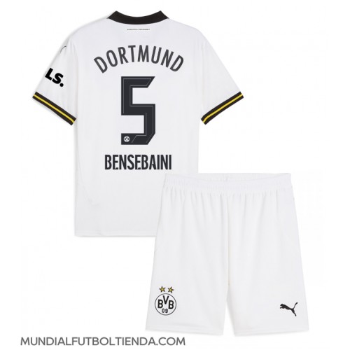 Camiseta Borussia Dortmund Ramy Bensebaini #5 Tercera Equipación Replica 2024-25 para niños mangas cortas (+ Pantalones cortos)